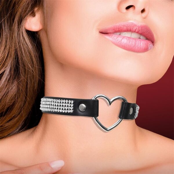 cinderella collar with heart choker stile vegan leather one size 219526