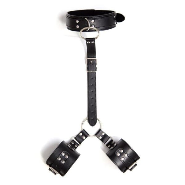 fetish addict collar with restraints adjustable svart 248215