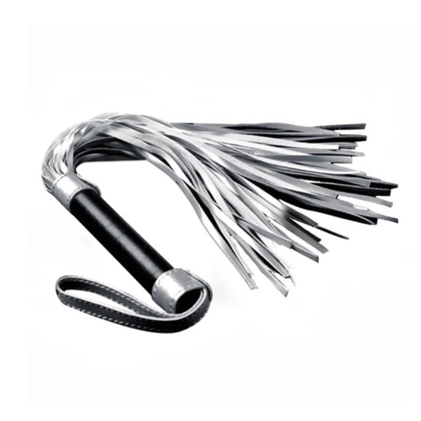 lovetoy flogger faux leather silver svart 424481